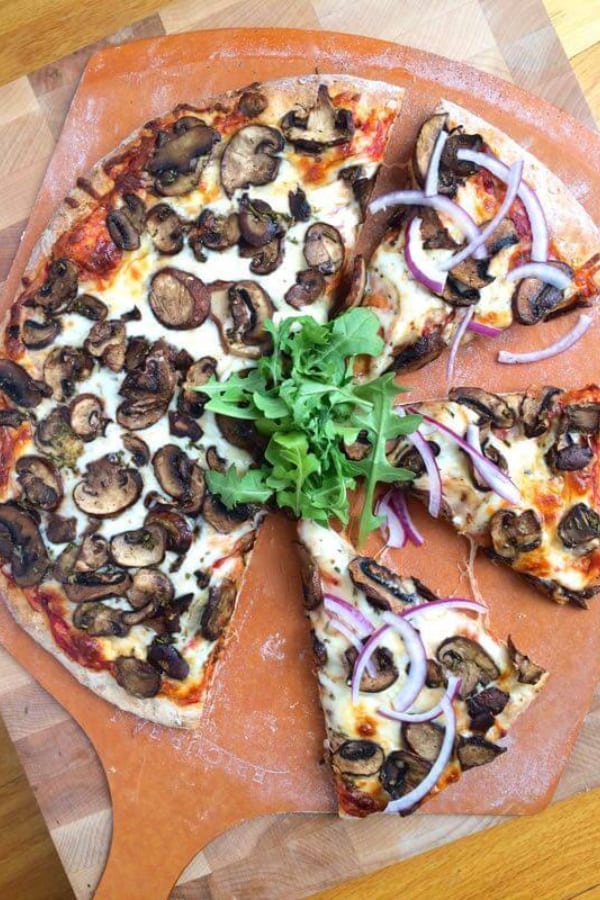 Mushroom Pizza with Rosemary and Garlic