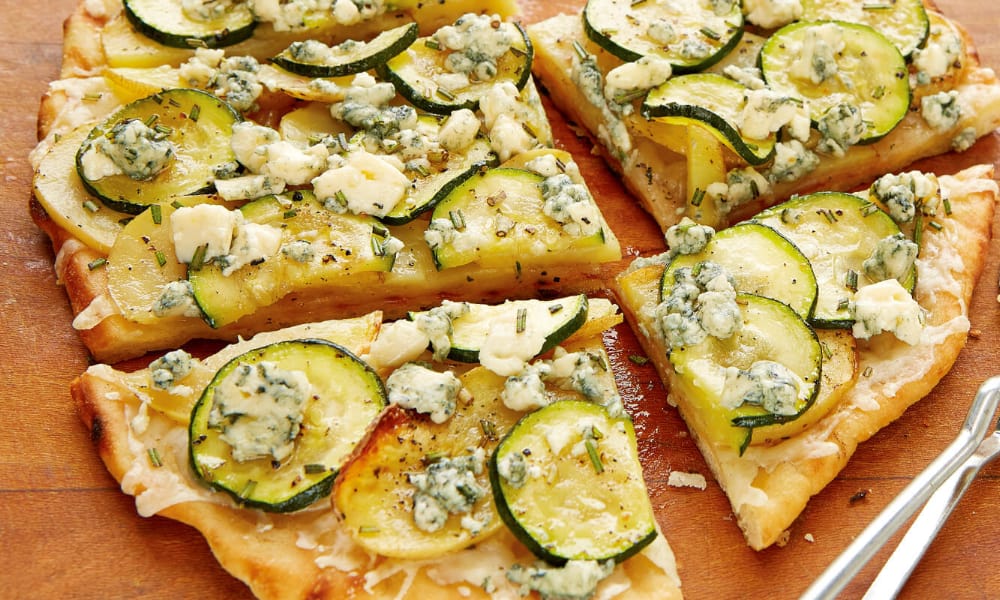 Rosemary Pizza and Zucchini