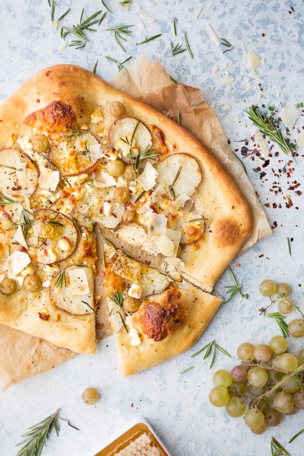 Rosemary Pizza with Potato and Grape