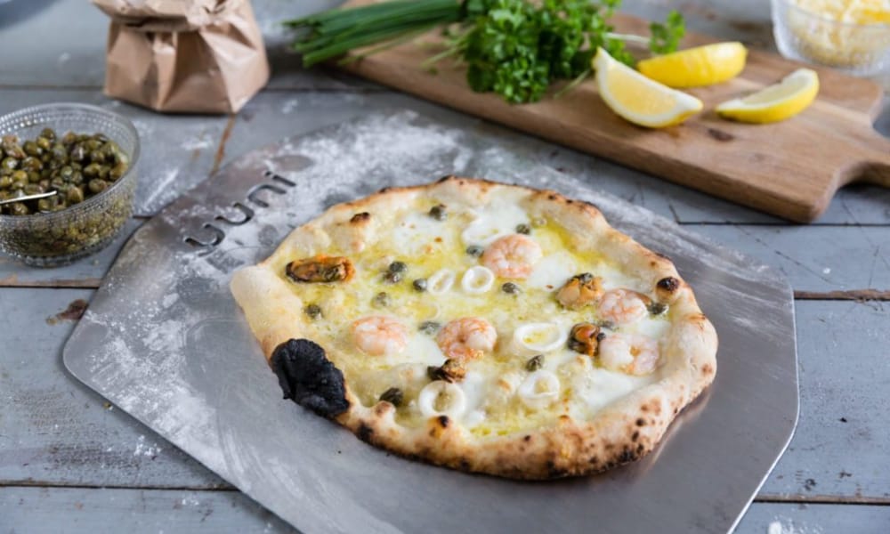 Seafood-Pizza with Rosemary