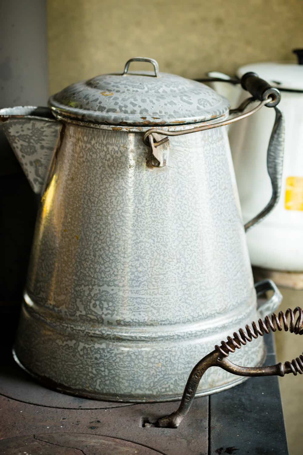 Tin coffee pot