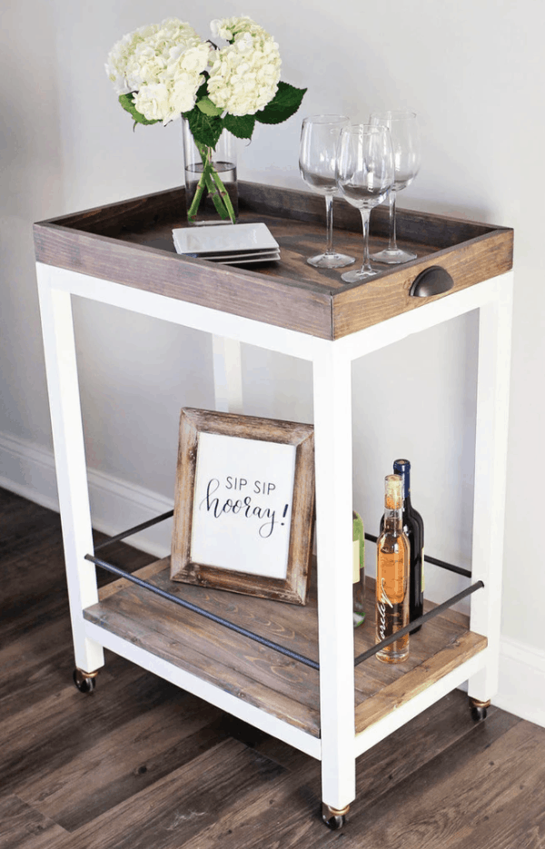 Chariot de bar DIY de Handmade Haven