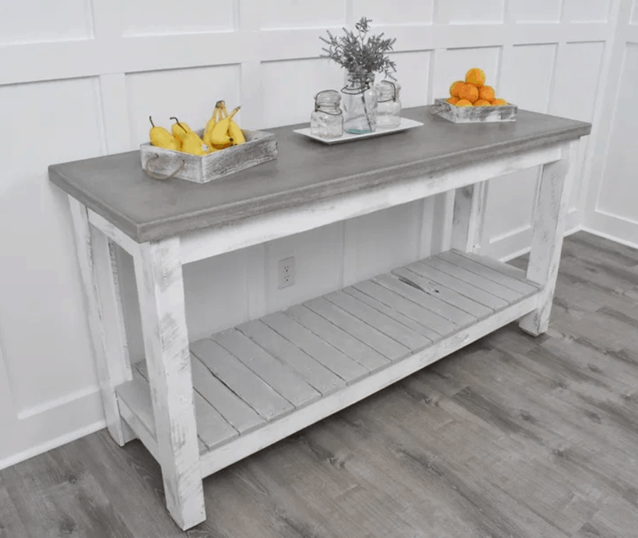 DIY Buffet Table with Pallet Wood, Concrete