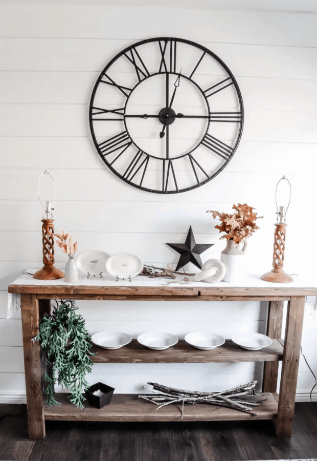 DIY Farmhouse Buffet Table