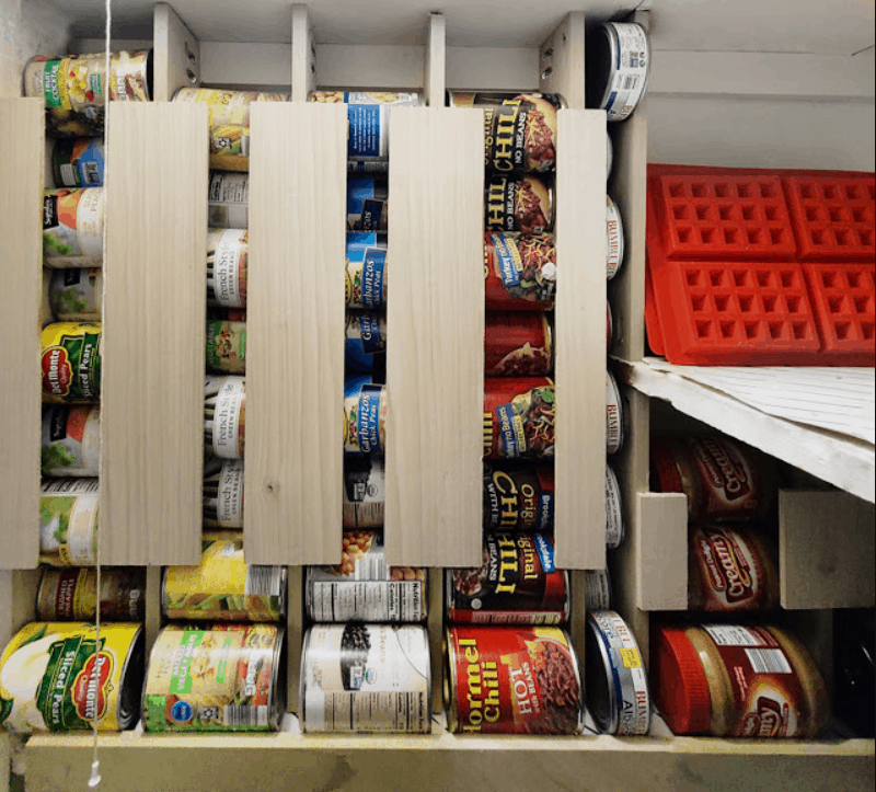 DIY FIFO Canned Food Storage Rack - My Stained Apron