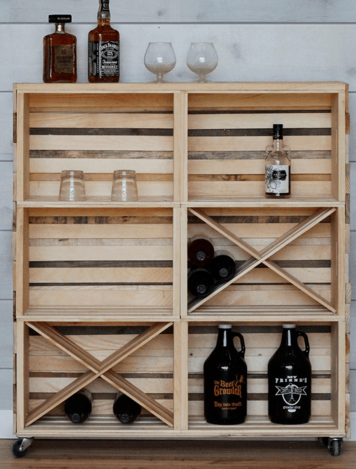 Cómo construir un carrito de bar con cajas