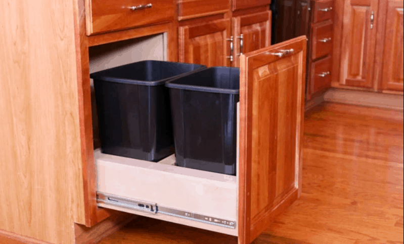 Instructables DIY Pull Out Trash Cabinet