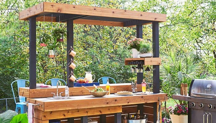 Outdoor Kitchen with Concrete Countertop