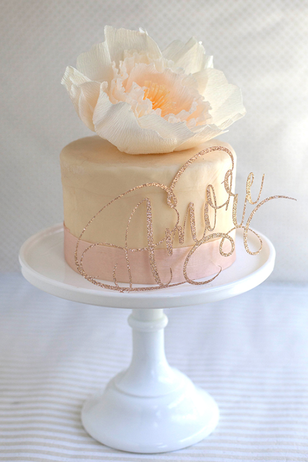 Sparkly DIY Cake Toppers for Weddings and Birthdays