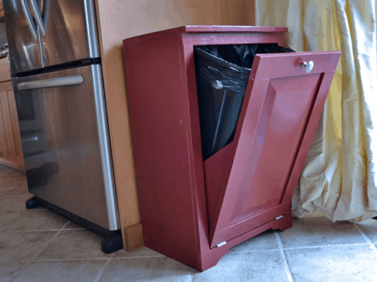 Wood tilt out Trash Cabinet