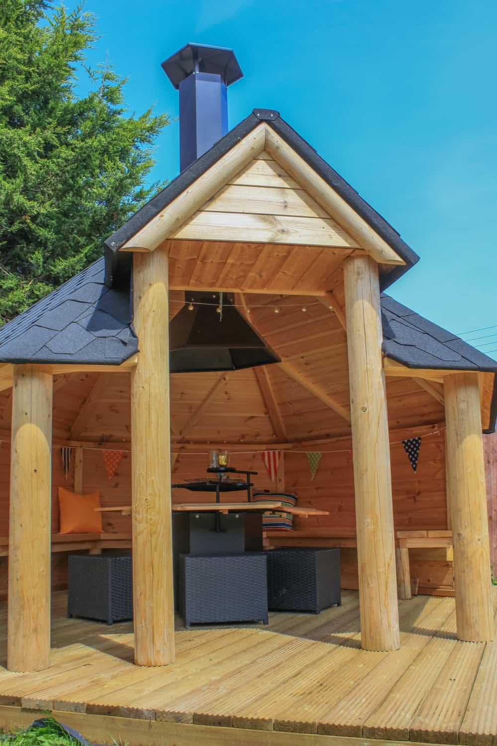 How to build a grill gazebo with protective netting