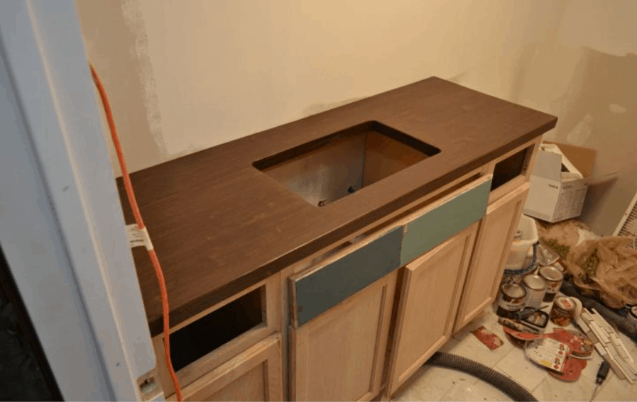 DIY Butcher Block-Style Countertop With Undermount Sink