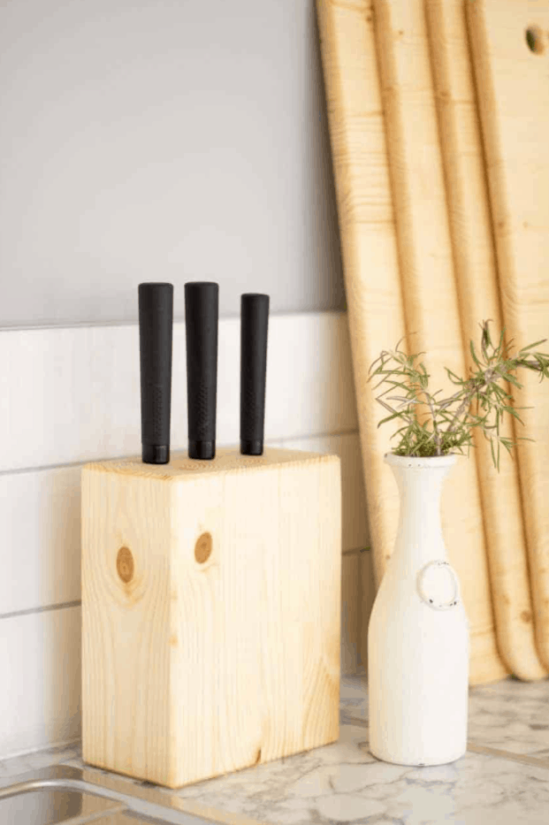 DIY Wooden Knife Block Set