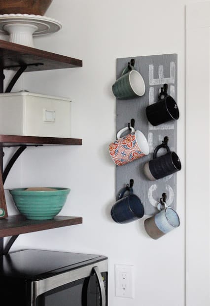 Easy DIY Coffee Mug Rack