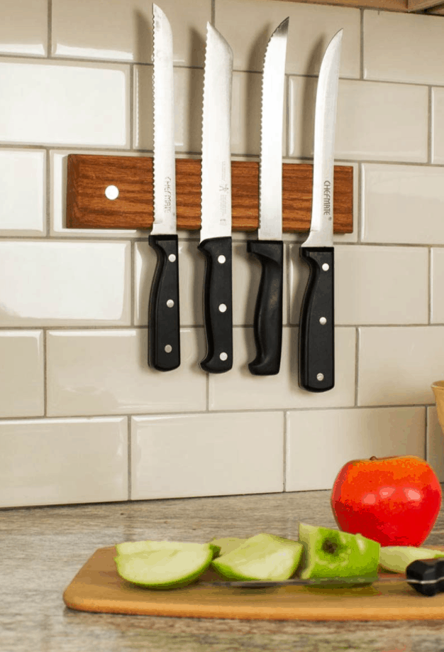 How to Make a No Drill DIY Magnetic Knife Rack • Grillo Designs