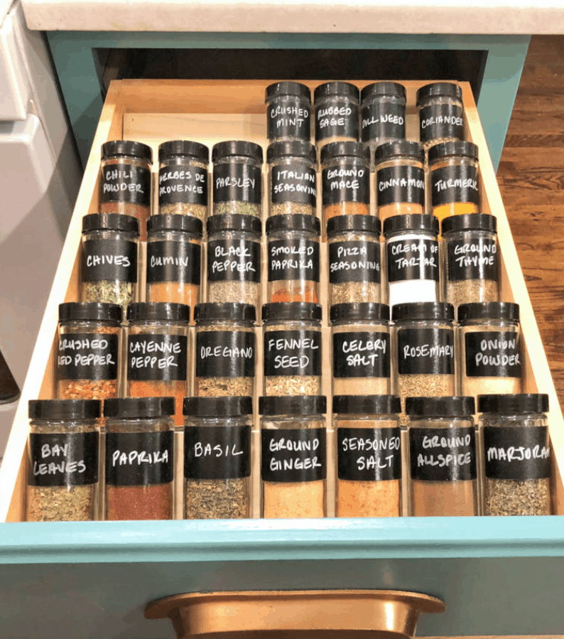 Kitchen Organization – DIY Tiered Spice Drawer Insert