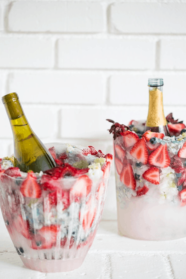 Charming DIY Wine Chiller Bucket with Flowers