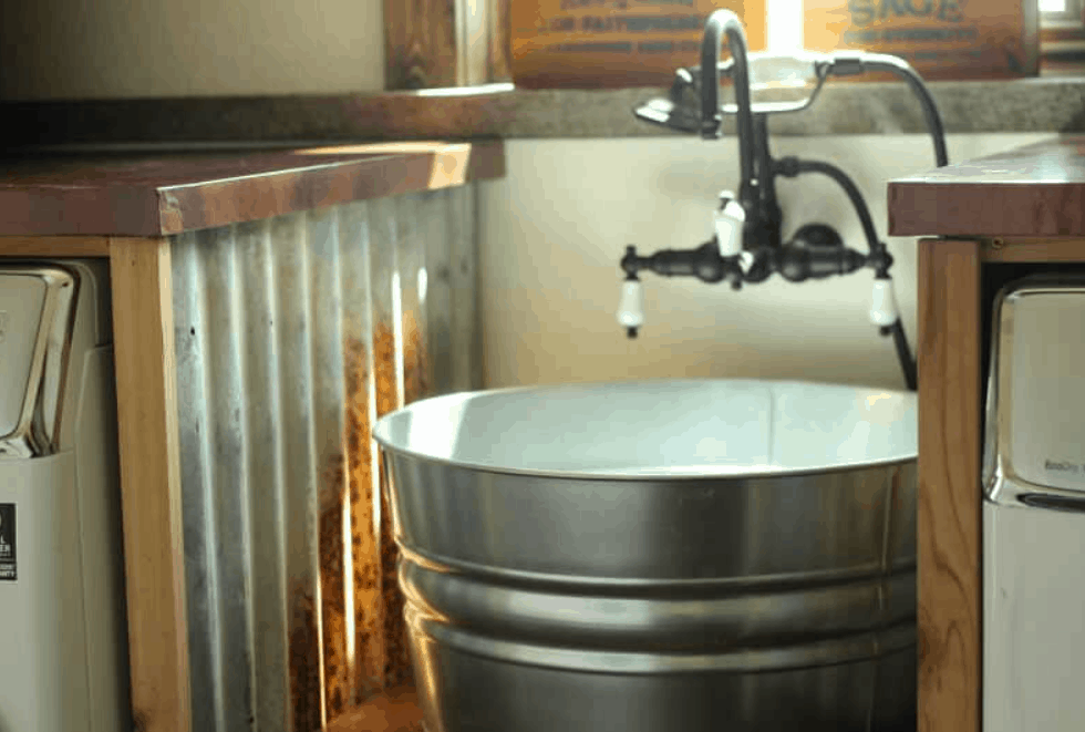 Galvanized Tub Shelf For Living Room