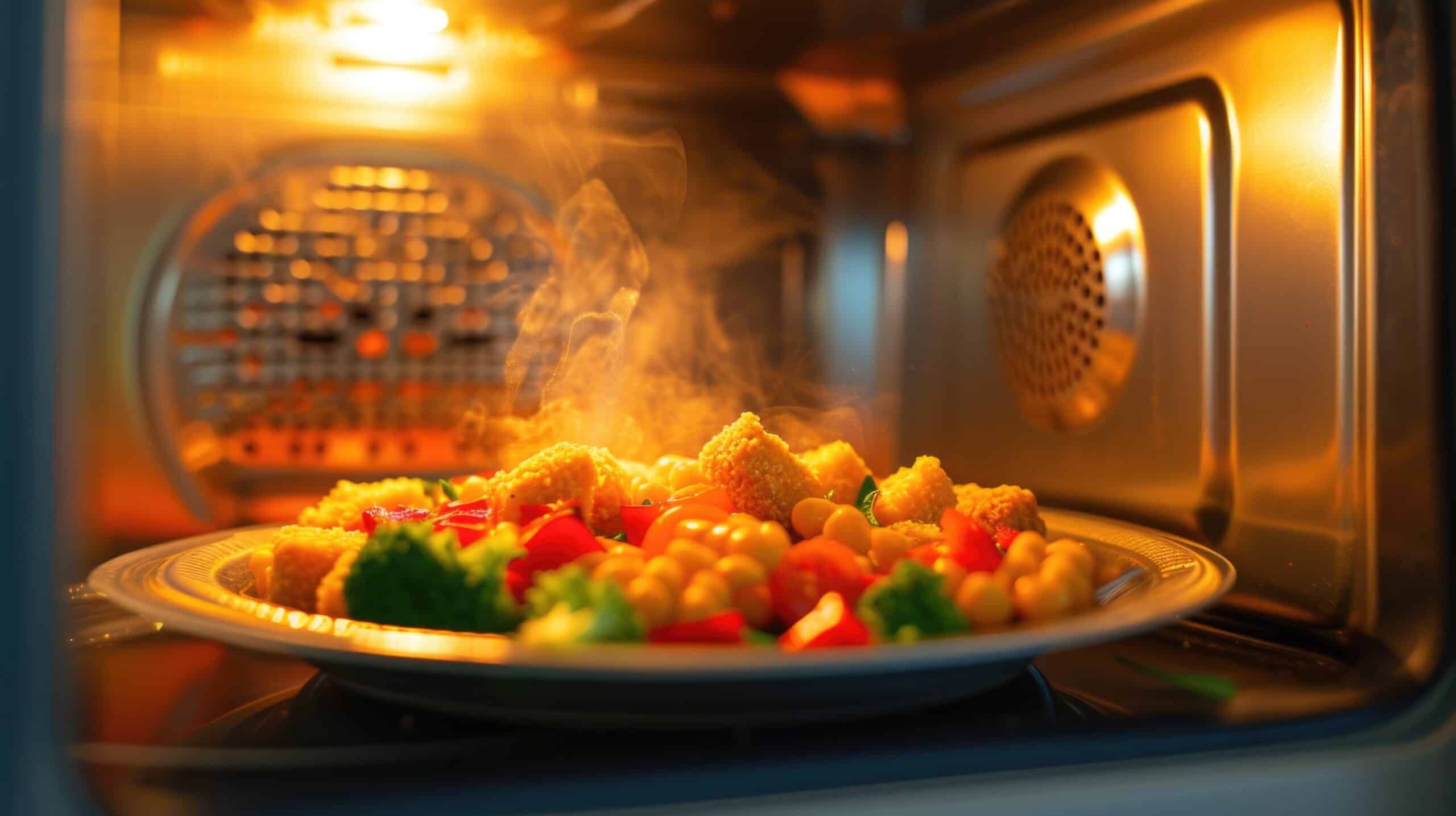Steaming Hot Meal Freshly Microwaved